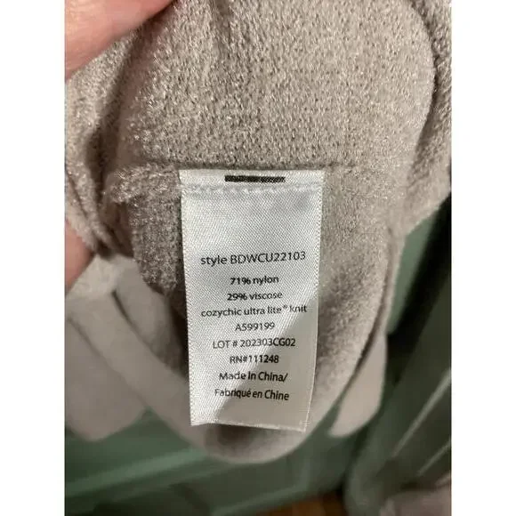 Barefoot Dreams Cozy  Chic Lite Light Gray Women's Hooded Vest  2X - Picture 5 of 7